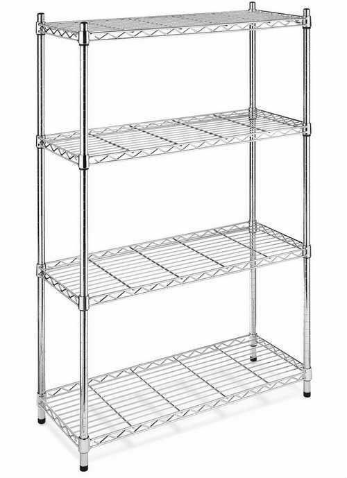 Chrome Bay with Shelves, Wire Shelving (WSR4018)