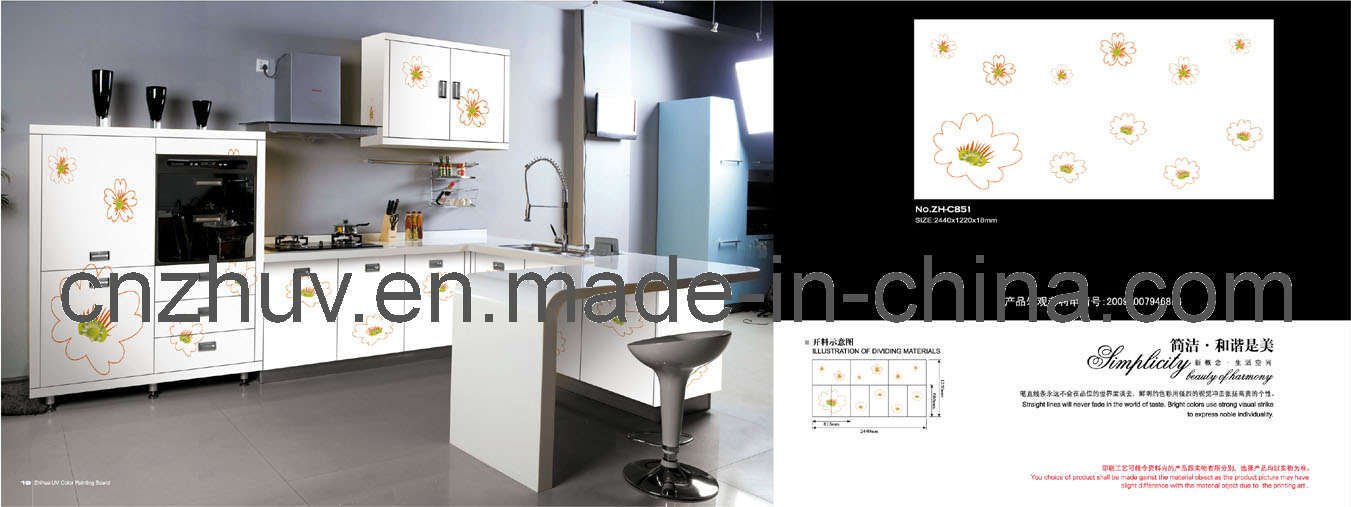 American Style Intergrated Kitchen Cabinet With UV Color Painting Panel for Soliding Door and Home Furniture (ZH-C851)