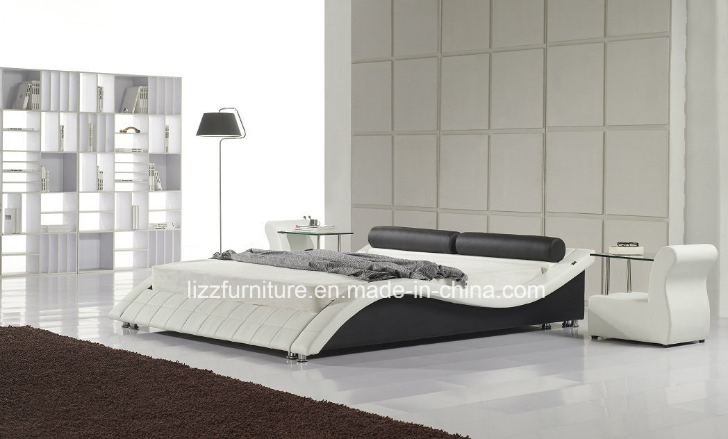 Modena Leather Wooden Double Bed Frame