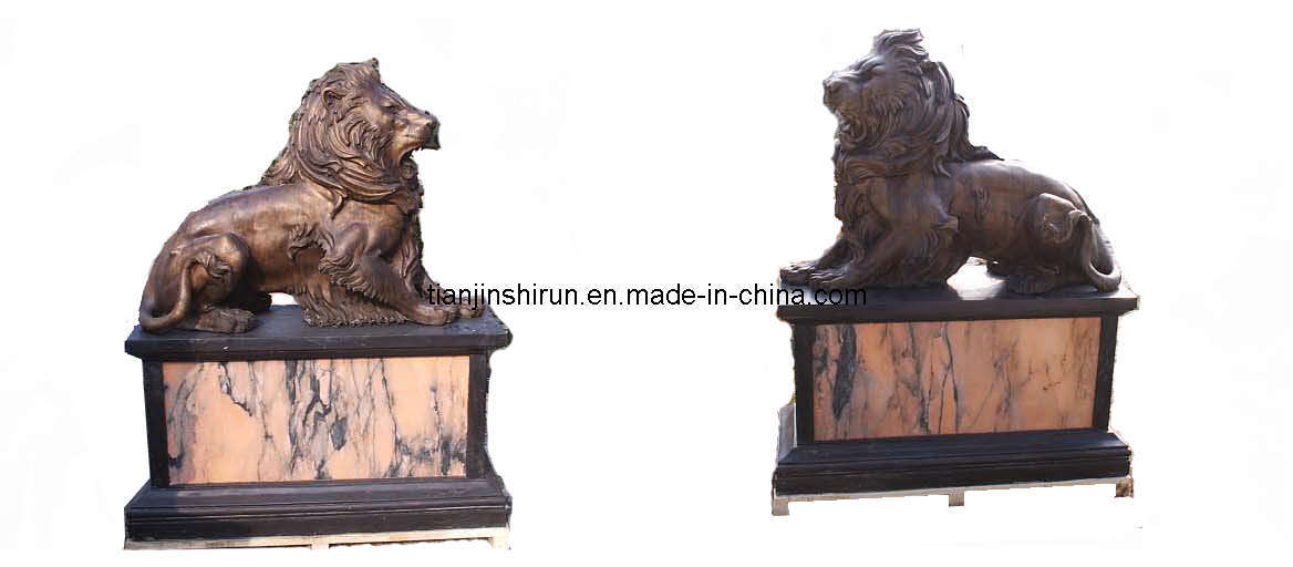 Garden Outdoor Decor Bronze Casting Lion Sculpture (SL601)