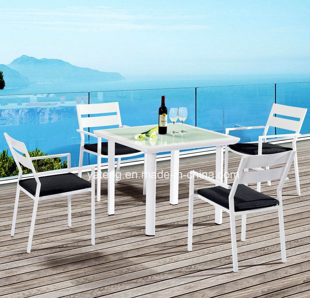 New Design High Quality Cheap 4 People Outdoor Furniture of Square Dining Set