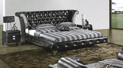 Unique Design Bedding Frame Modern Leather Double Bed