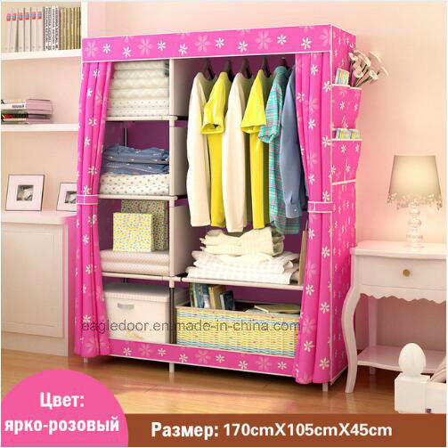 Modern Simple Wardrobe Household Fabric Folding Cloth Ward Storage Assembly King Size Reinforcement Combination Simple Wardrobe (FW-28E)