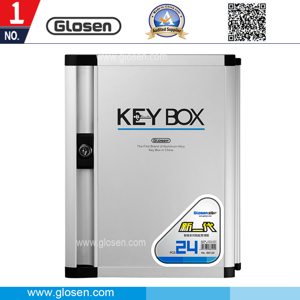 Portable Wall-Mount Metal 24 Key Tags Key Box for Home
