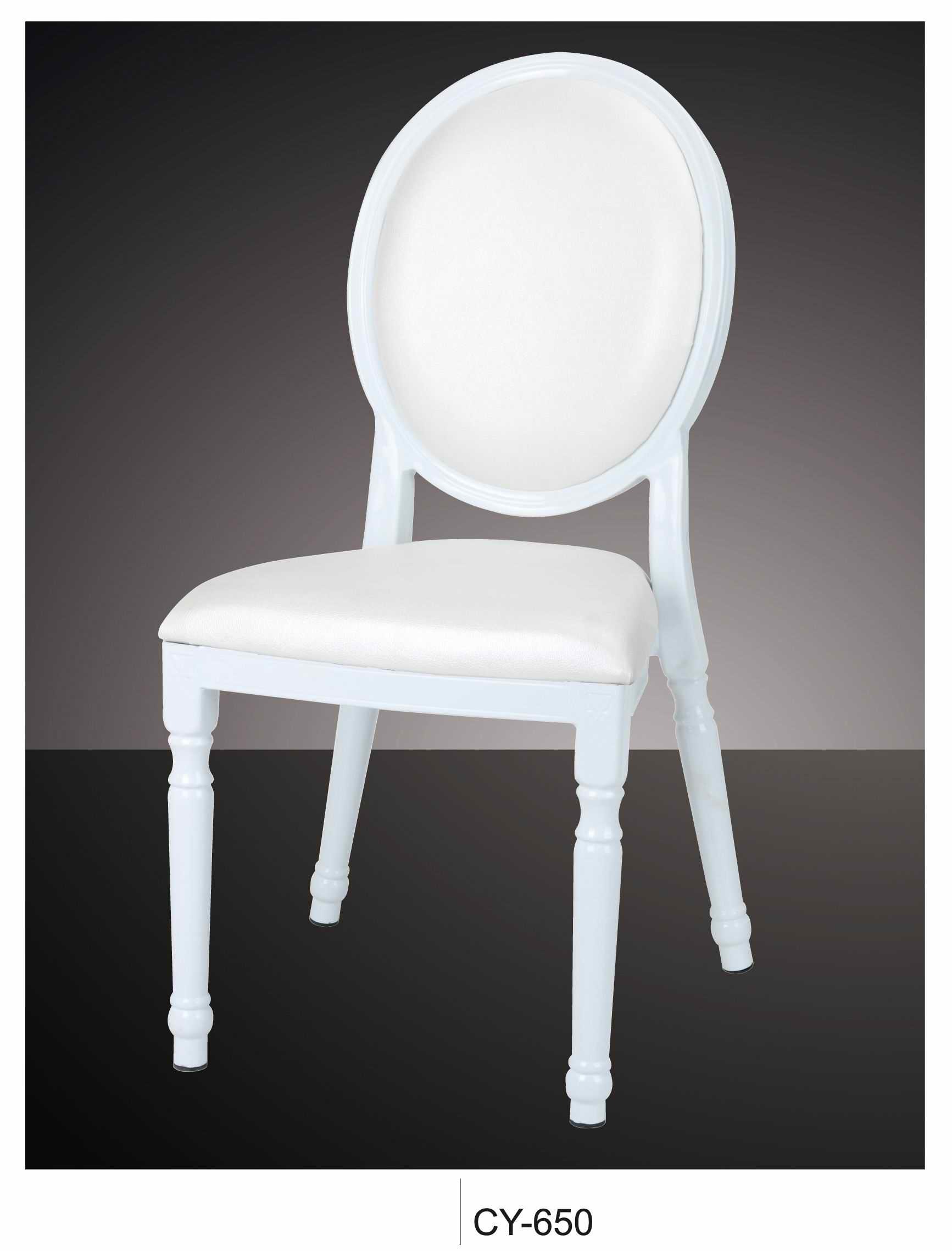 Hotel Round Back Wood-Look Aluminum Banquet Chairs