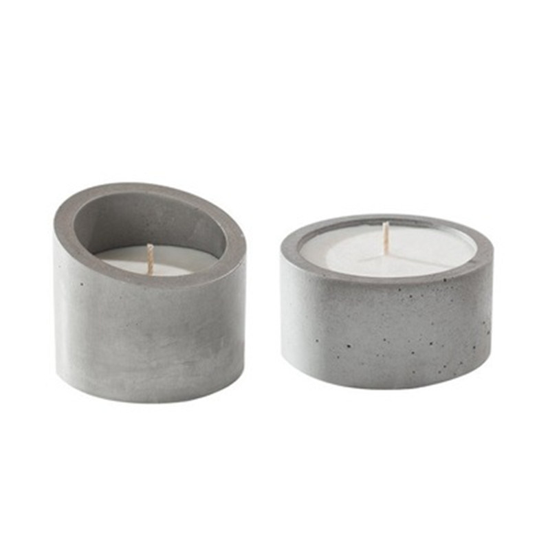 Wholesale Concrete Pot White Cement Candle Holder Jar