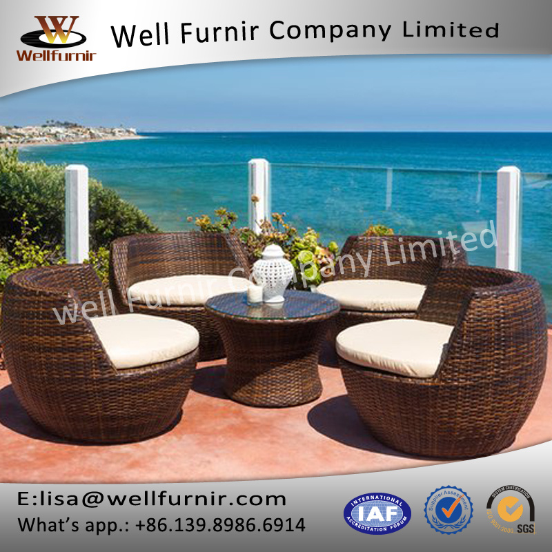 Well Furnir Rattan 5 Piece Deep Seating Group with Cushion WF-17005