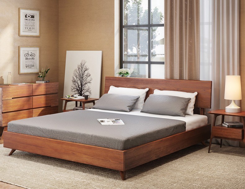 Modern Home Bedroom Furniture Latest Classic America Solidwood Single / Double Bed Designs of Queen Size