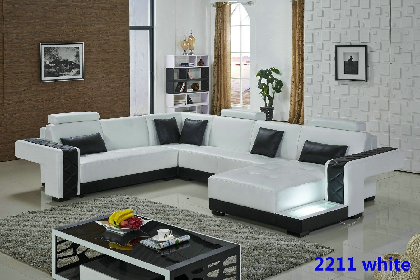 European Home Furniture Modern Design Leather Living Room Sofa
