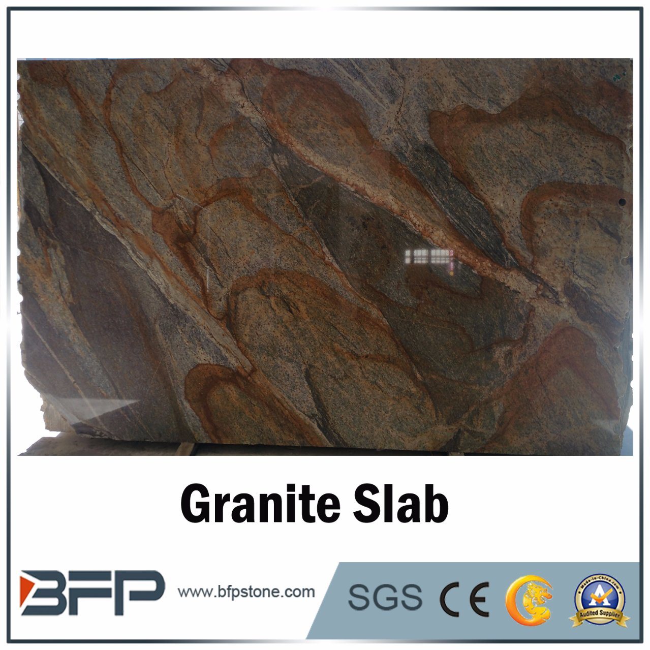 Natural Stone Rusty Red Valley Granite Slab for Background Wall