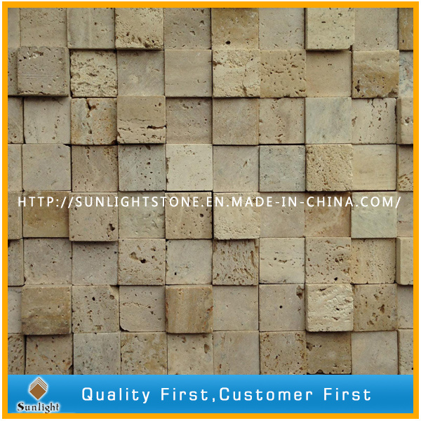 Natural Italy Beige Travertine Marble Mosaic for Bathroom Wall Tiles