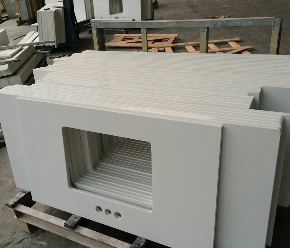 White Artificial Quartz Stone for Tiles, Slabs, Countertops (YQG-QS1001)