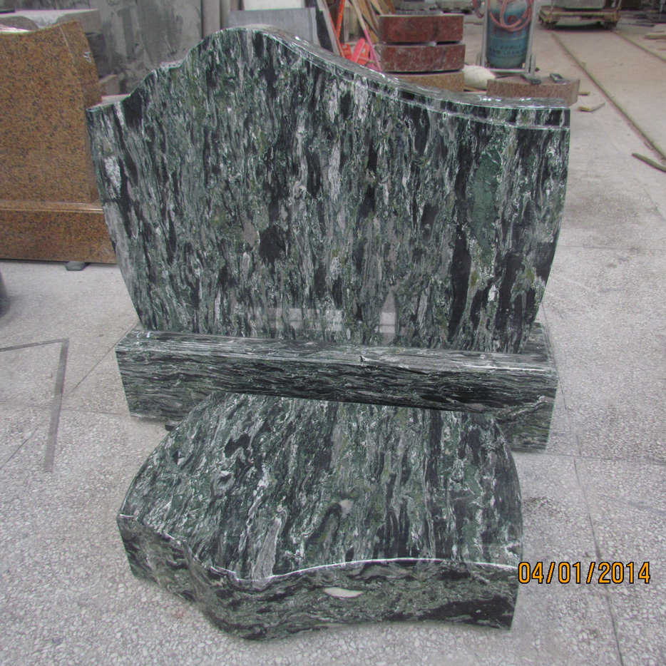 Yunnan Green Granite Chinese Style Tombstone