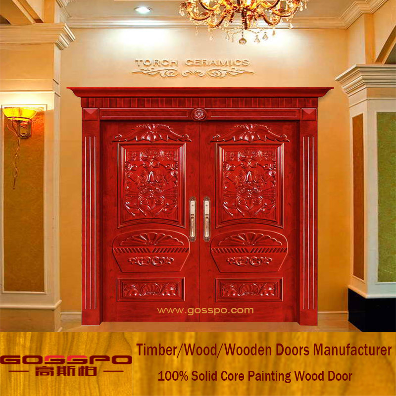 Front Entry Double Door Exterior Wood Door (XS1-001)