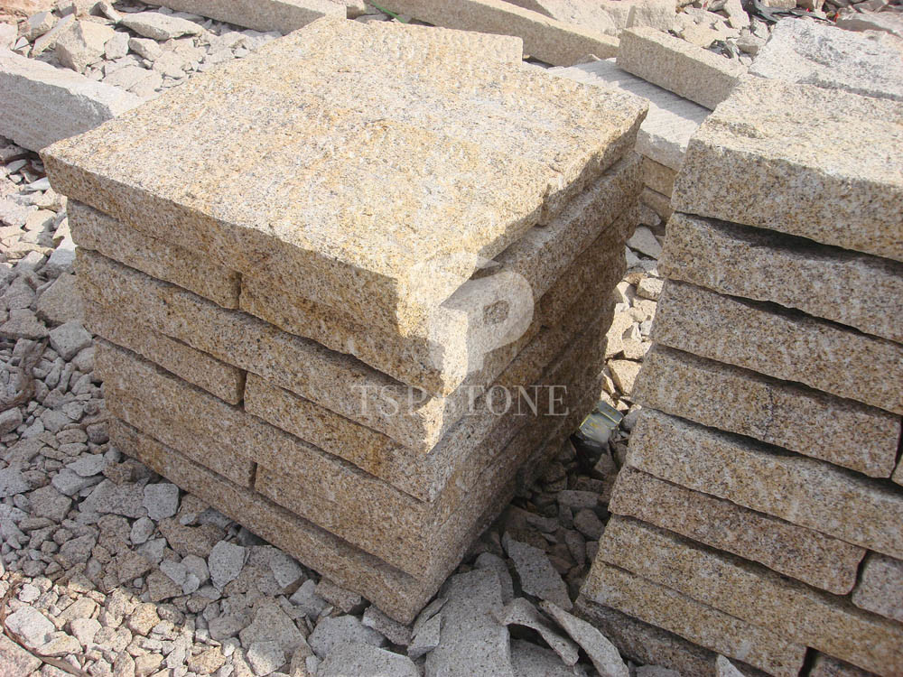 Yellow Granite Cobble Stone for Road Construction