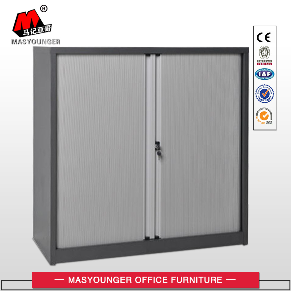 Grey Army Green Colored Metal Good Sale Hard Quality Powder Coating Tambour Door Storage Cabinet
