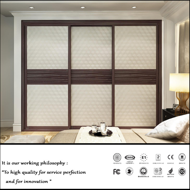 High Quality Sliding Door Wardrobe with PU Leather (ZH5062)