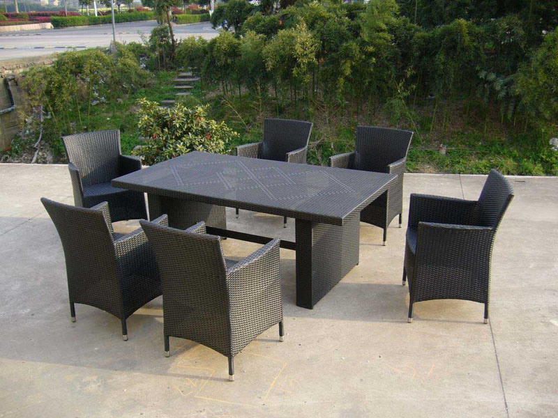 Dining Room Table Chair Outdoor Rattan Wicker Furniture (FS-2060+ FS-2061)