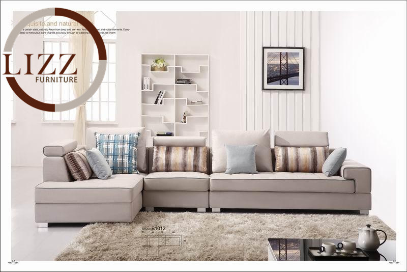 Home Furniture Living Room Sofa Fashion Sofa L Shape Fabric Sofa 1012