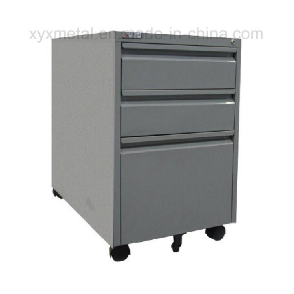 Three Filing Drawers Movable Files Steel Storage Cabinet