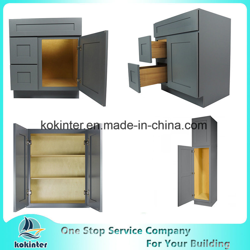 Gray Shaker Rta Solid Wood Kitchen Cabinets Cupboard
