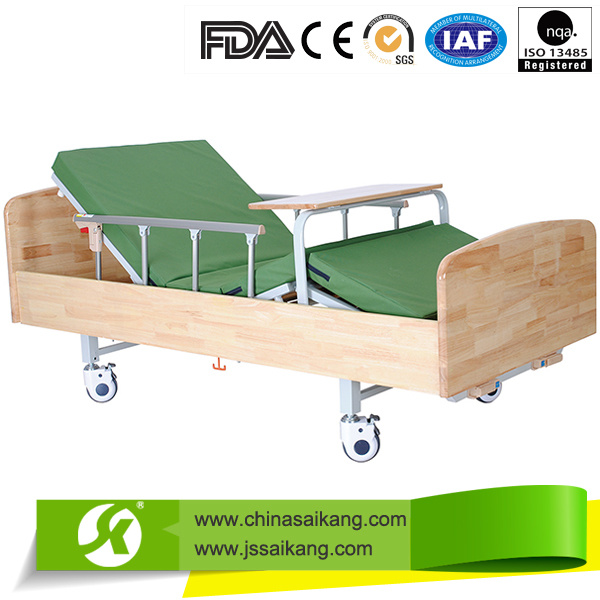 Sk011 Hand Control Hospital Bed with Aluminum Alloy Railing (CE/FDA)