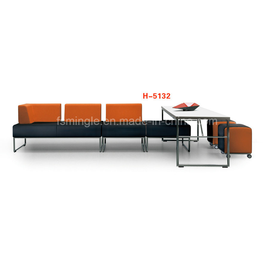 Modern Office Indoor Furniture Leisure Leather Sofa for Public Area