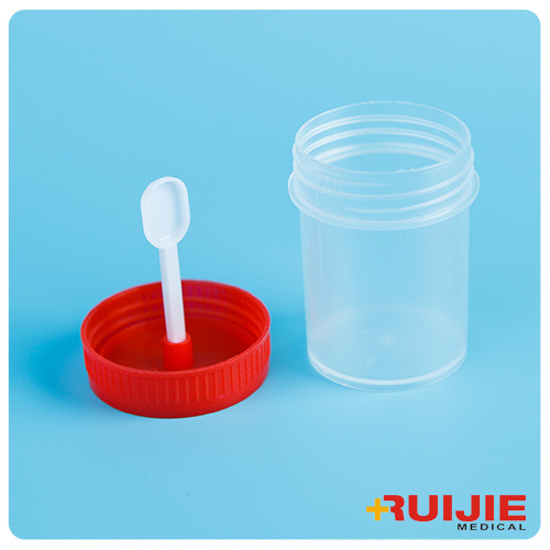 Disposable Plastic 30ml Stool Container Specimen Cup with Spoon
