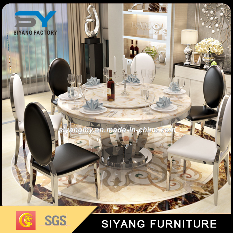 Latest Design Modern Stainless Steel Round Dining Table