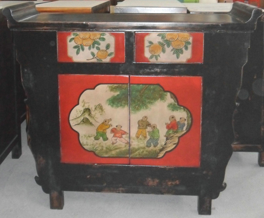 Chinese Wooden Painted Praying Cabinet Lwb868