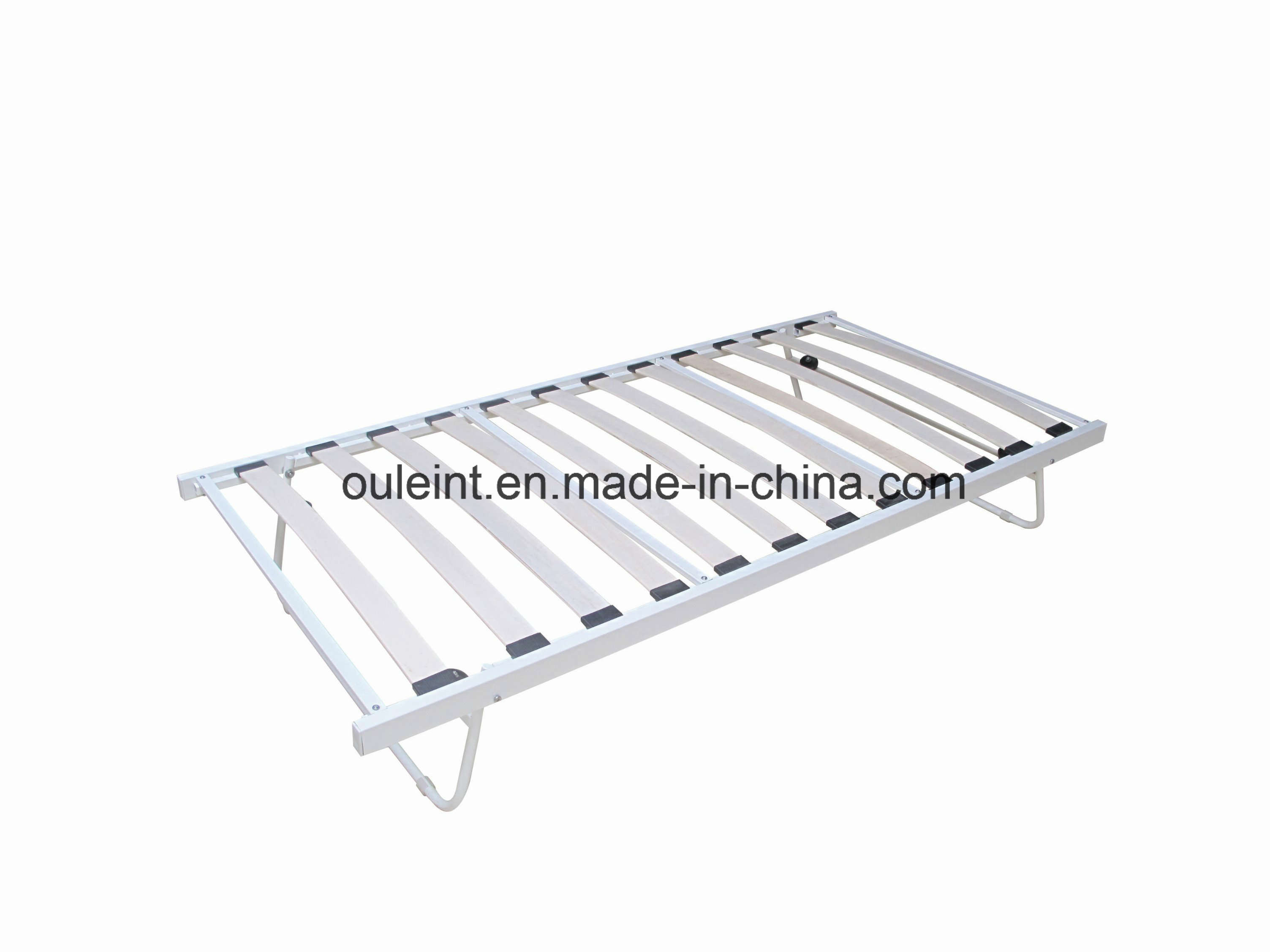 Folding Guest Bed with Wood Slats and Castors (OL1757)