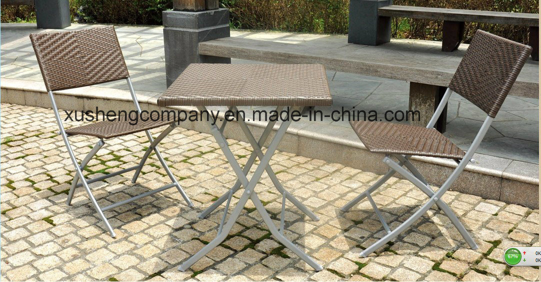 Rattan Foldable Furniture Table+ Chair Set for Balcony