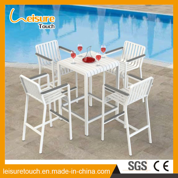 Outdoor Modern Aluminum Bar Set Garden Hotel Home Leisure Birsto Table and Chair Patio Furniture