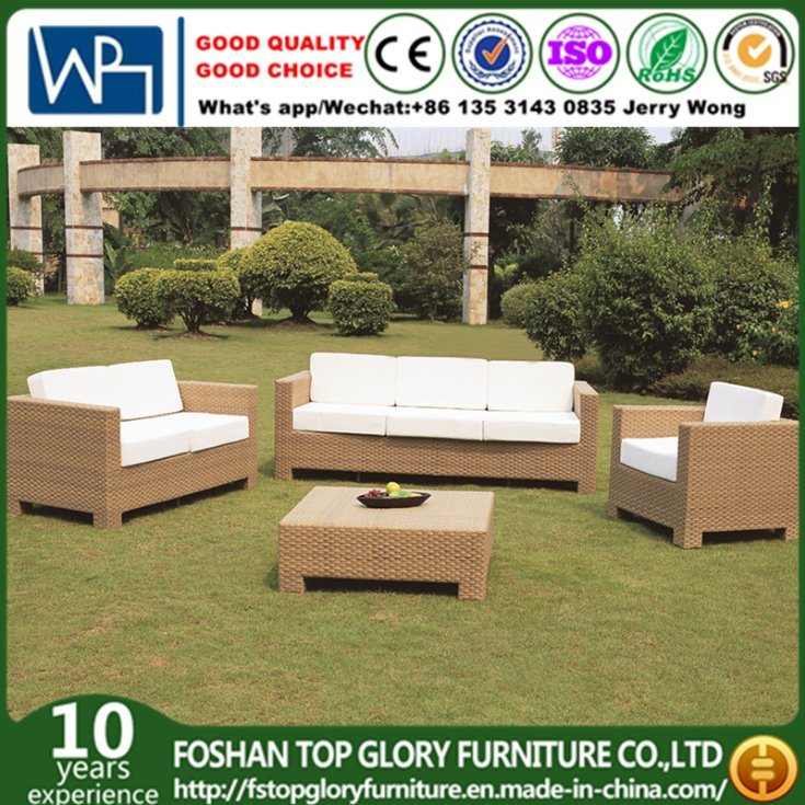 Modern Design Yellow Rattan Sofa Patio Furniture (TG-JW15)