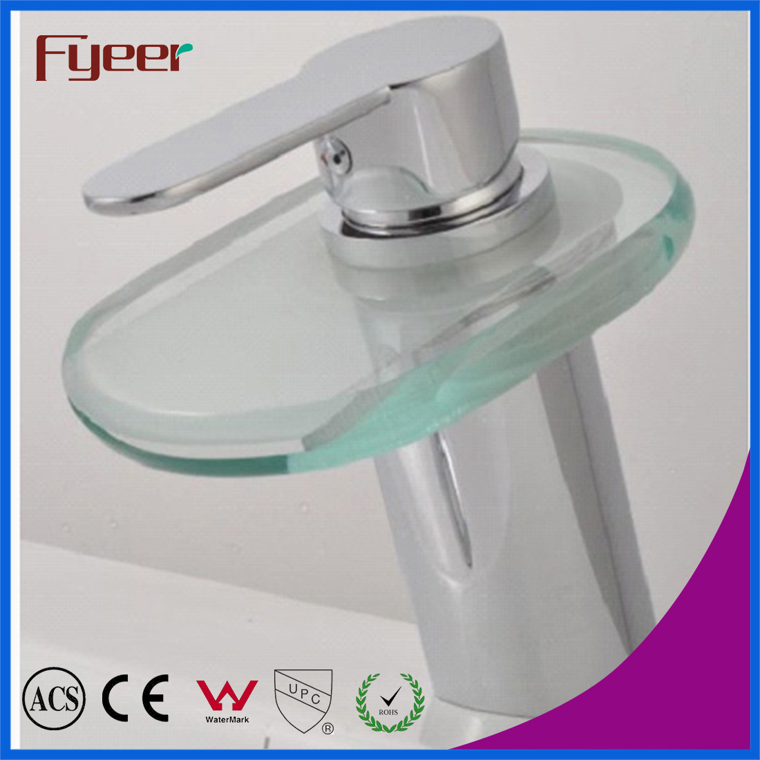 Fyeer Glass Bathroom Waterfall Basin Faucet (QH0802)