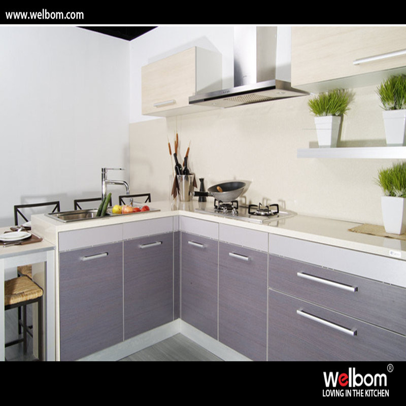 Welbom Family Use Handle Melamined Finish Kitchen Cabinet Designs