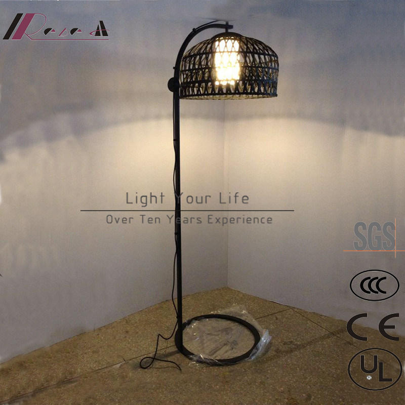 Chinese Style Bamboo Rattan Floor Light for Hotel Project