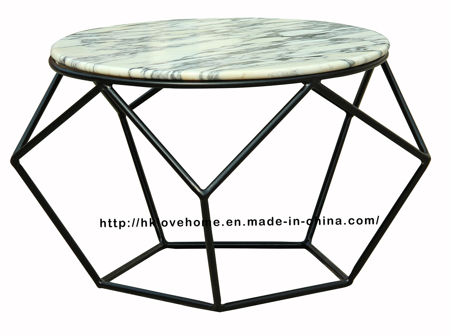 Morden Dining Coffee Metal Wire Marble Top Table