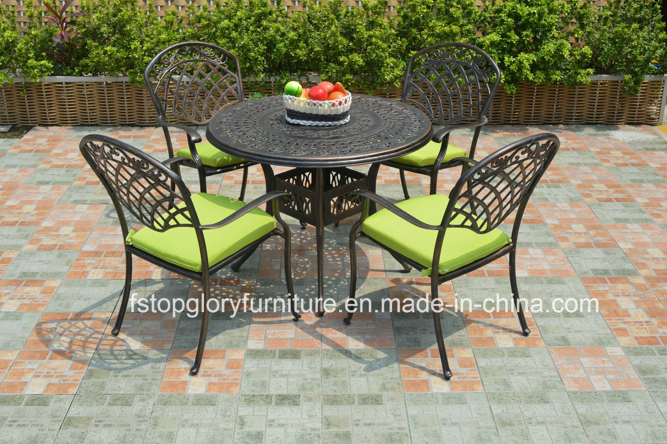 Cast Aluminum Tea Table and Chair Set Garden Furniture
