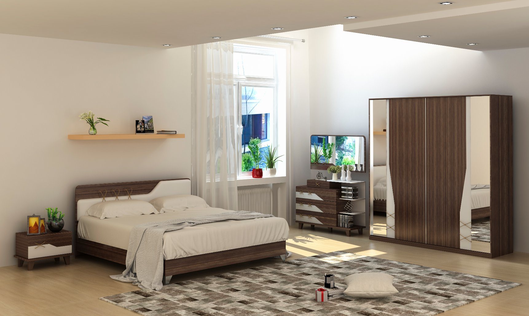 Modern Adult Bedroom Furniture with Melamine