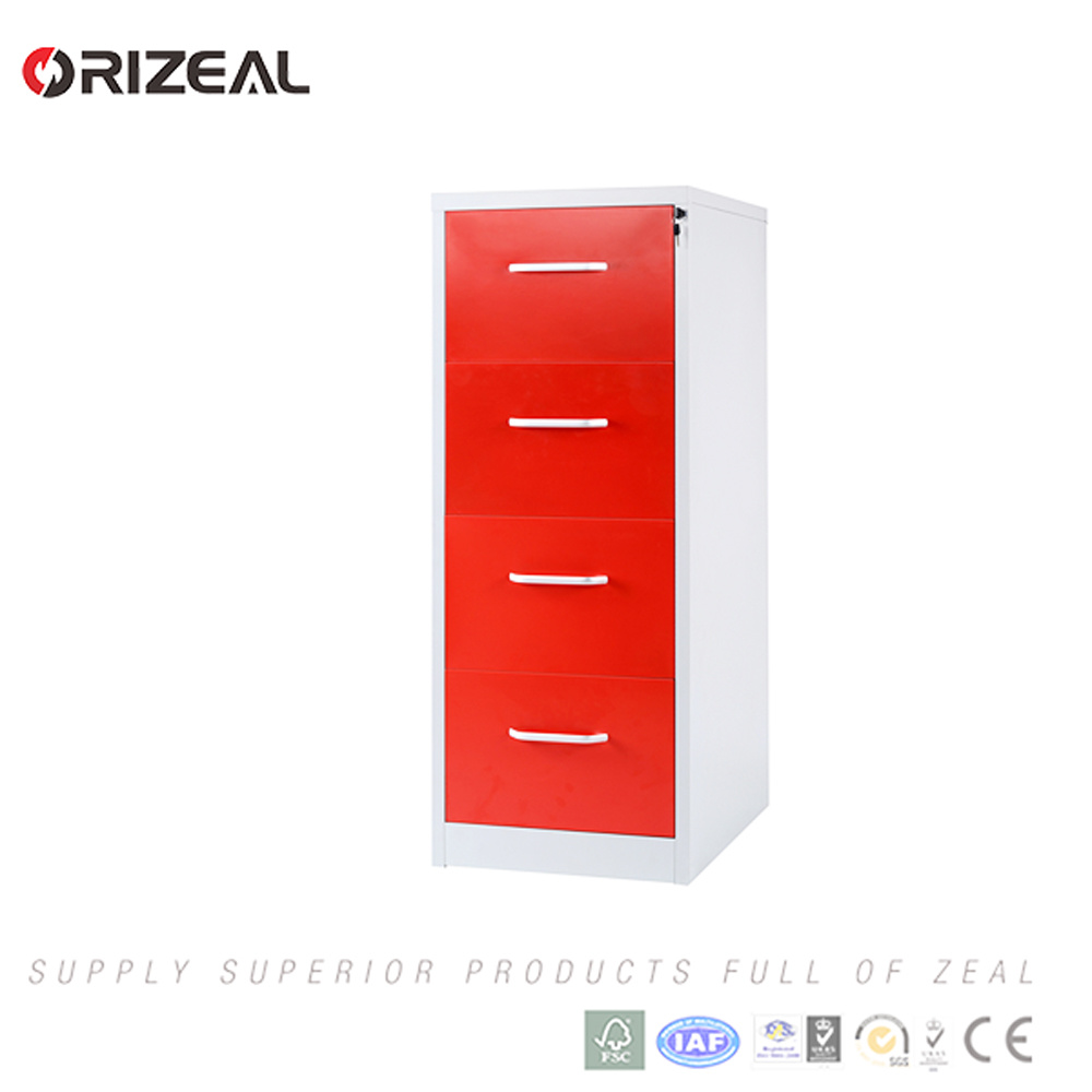 Orizeal High Quality Galvanized Metal Four Drawer Filing Cabinet (OZ-OSC017)