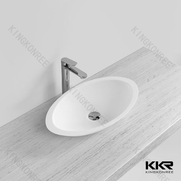Kingkonree Solid Surface Sink Artificial Stone Above Counter Vessel Sink (180301)