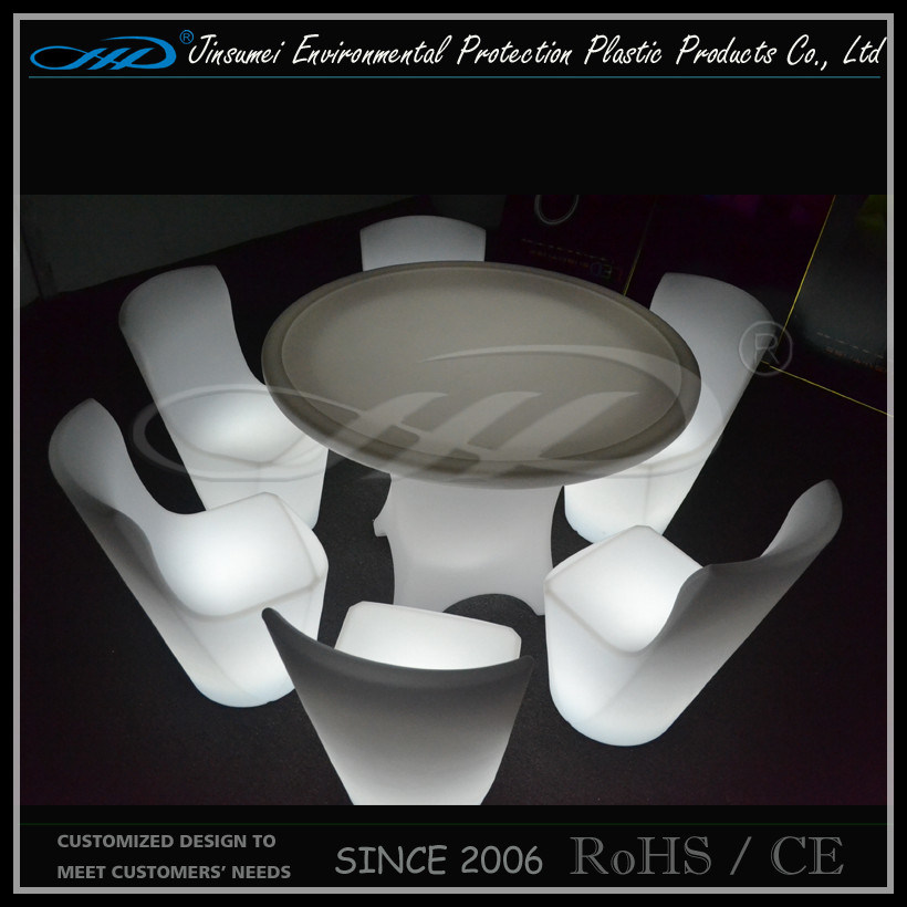 RGB LED Rechargeable LED Outdoor Light Plastic Furniture Set