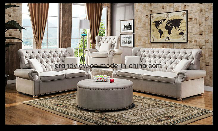 2018 New Chesterfield Fabric Sofa Sofa Couch Antique Beige Color
