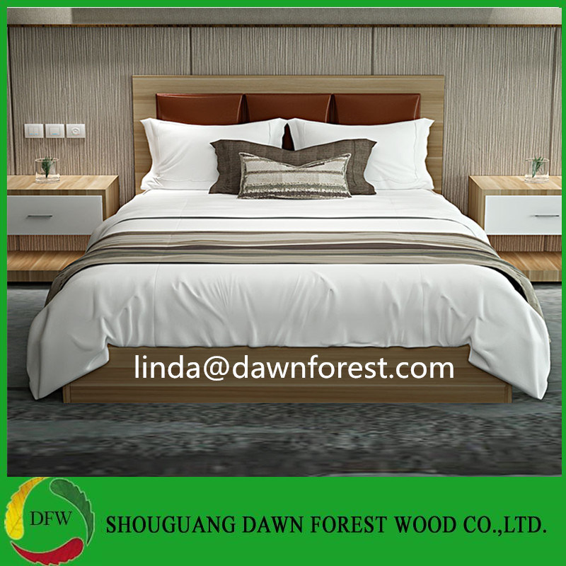 Cheap Hotel Wood Bed Used for Bedroom Furniture