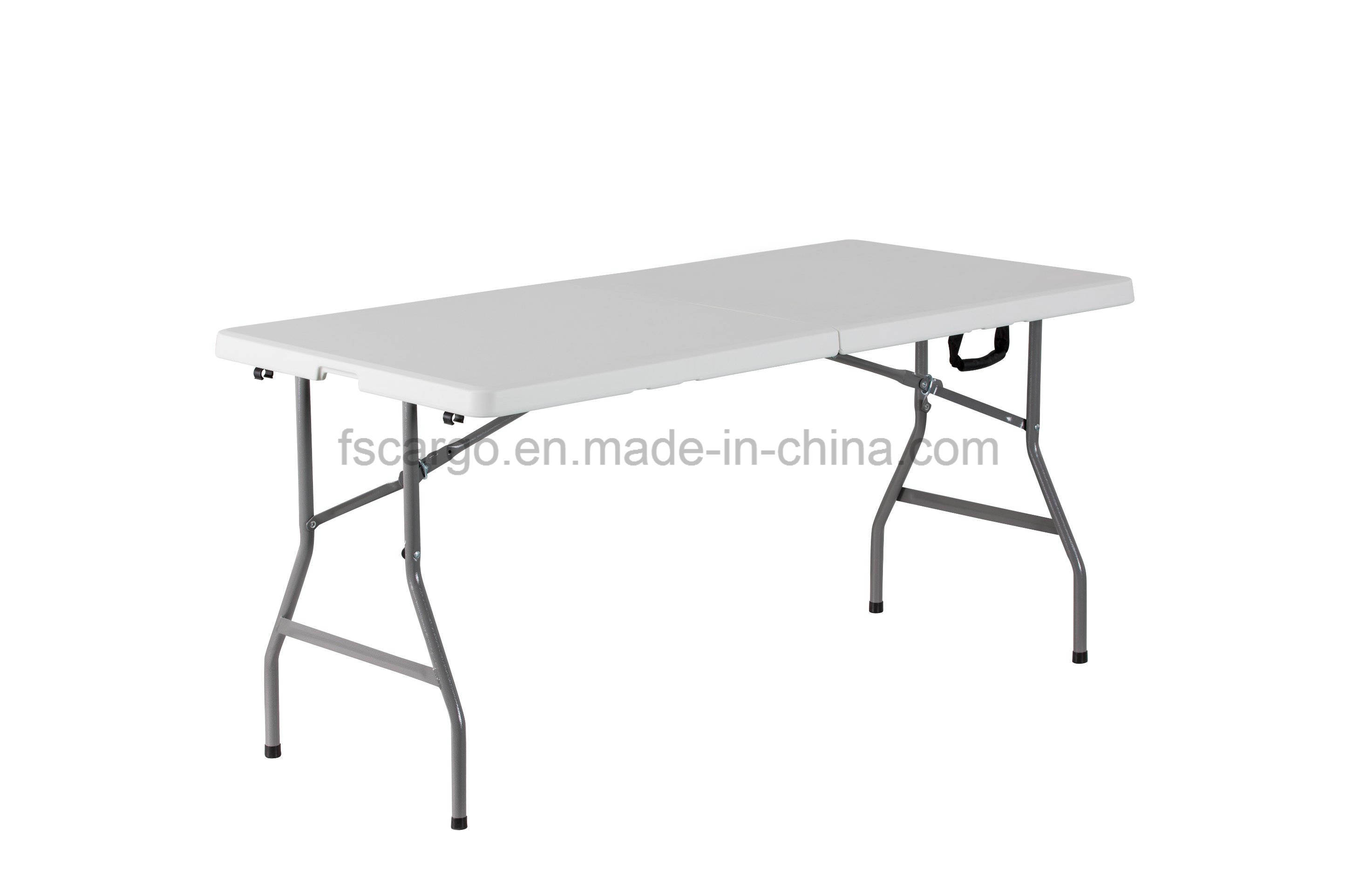 Hot Sell Plastic Half Folding Rectangular Table for Wedding Party Used (CG-Z180)