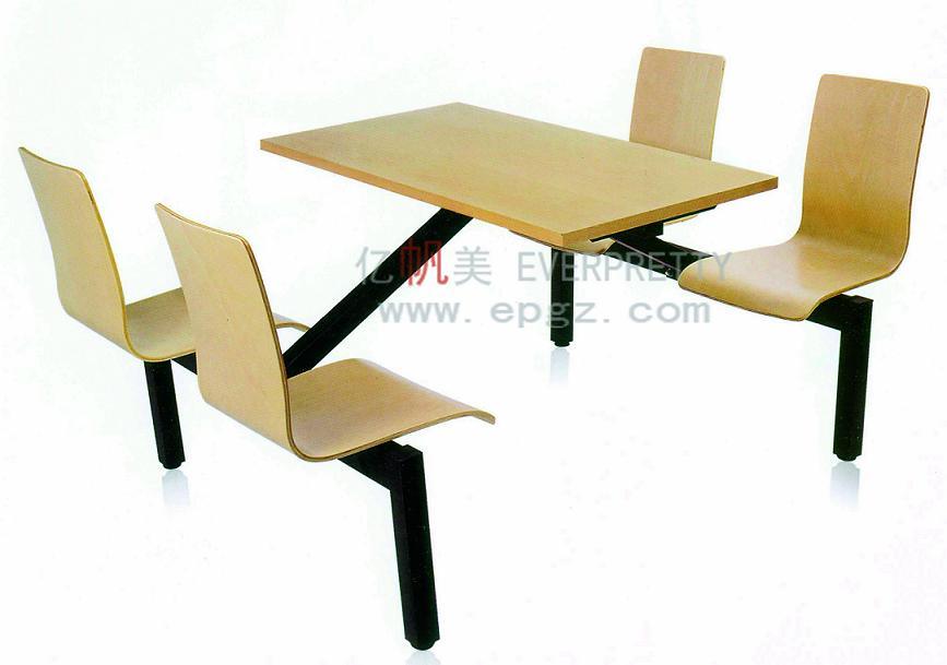 4-Seaters Wood Canteen Table with Bench (DT-02)