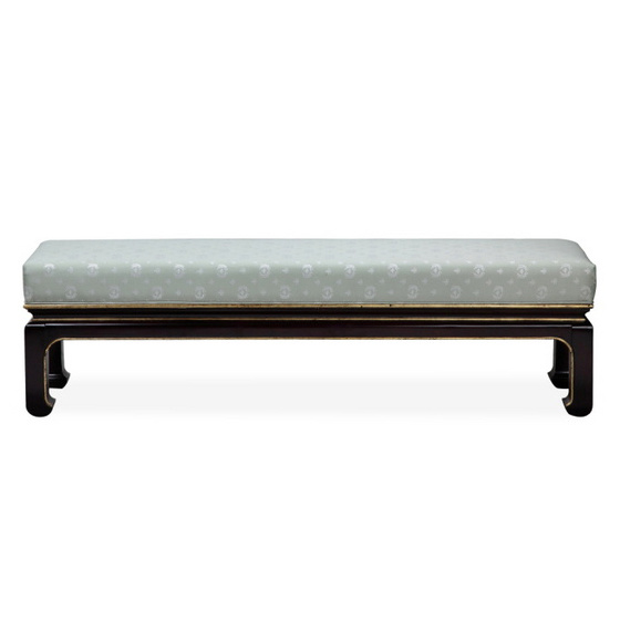 New Arrived Hotel Furniture Chunky Wooden Bench with Fabric Cushion Bed Side Stool
