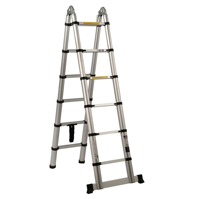 Double Size 12 Step Telescopic Ladder with Aluminum Hinge