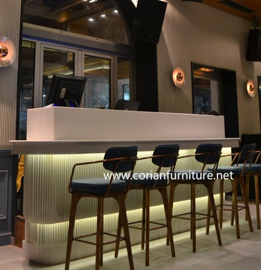 LED Lighted Corian Solid Surface Bar Counter